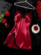 Camisola de Cetim com Renda Sensual