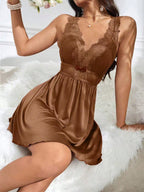 Camisola Feminina Renda Decote Profundo