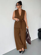 Conjunto Plus Size Alfaiataria Colete e Calça Pantalona