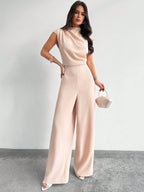 Macacão Elegante Feminino Social sem Mangas Pantalona