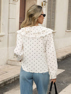 Camisa Feminina Elegante com Babado Poá 