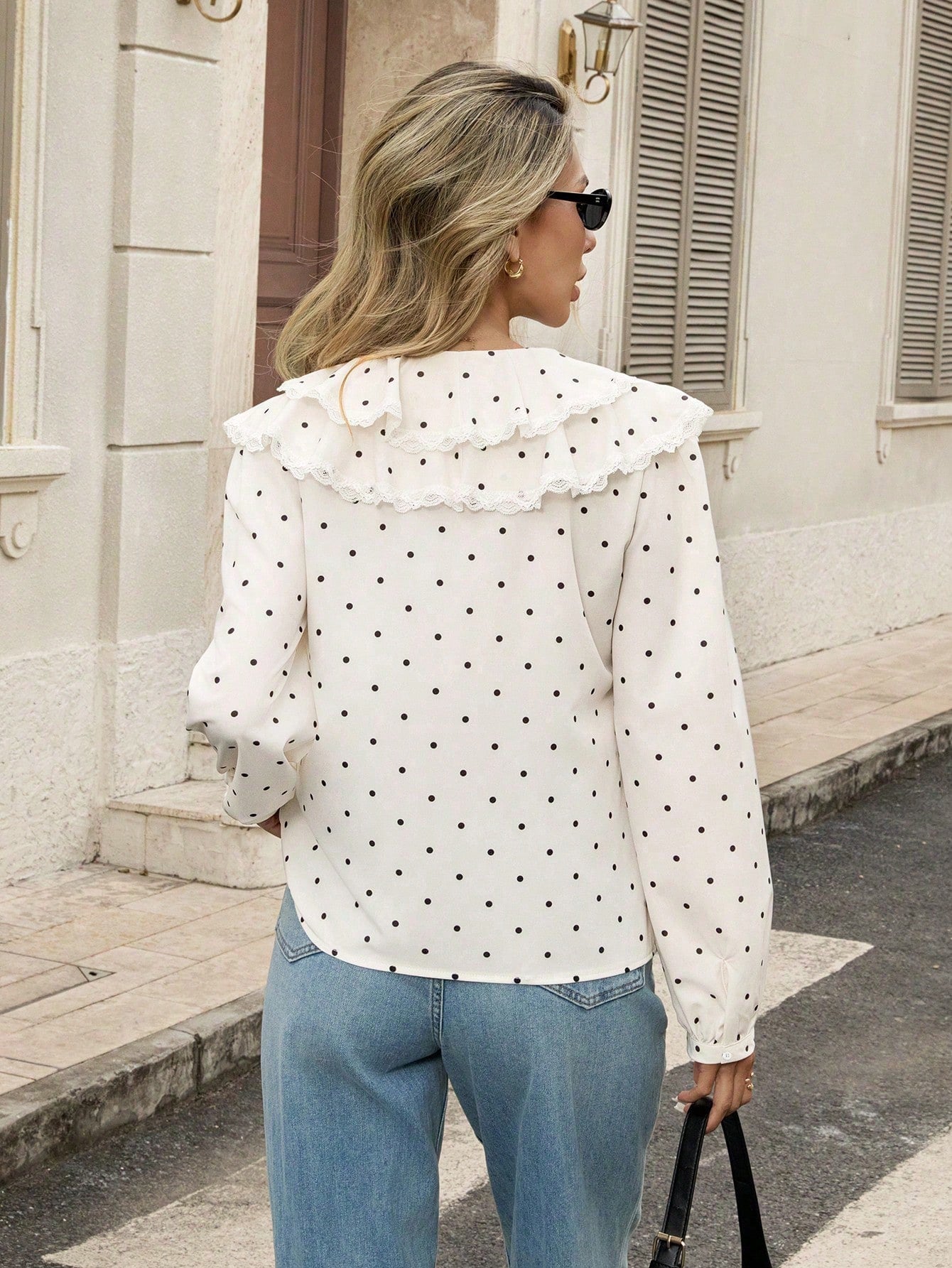 Camisa Feminina Elegante com Babado Poá 