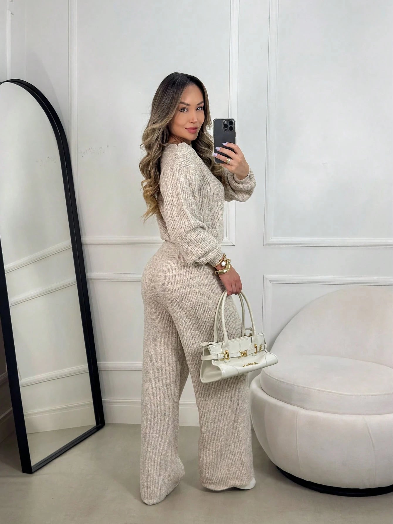 Conjunto de Tricot Mousse Feminino Inverno