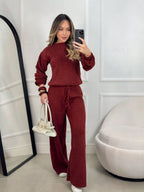 Conjunto de Tricot Mousse Feminino Inverno