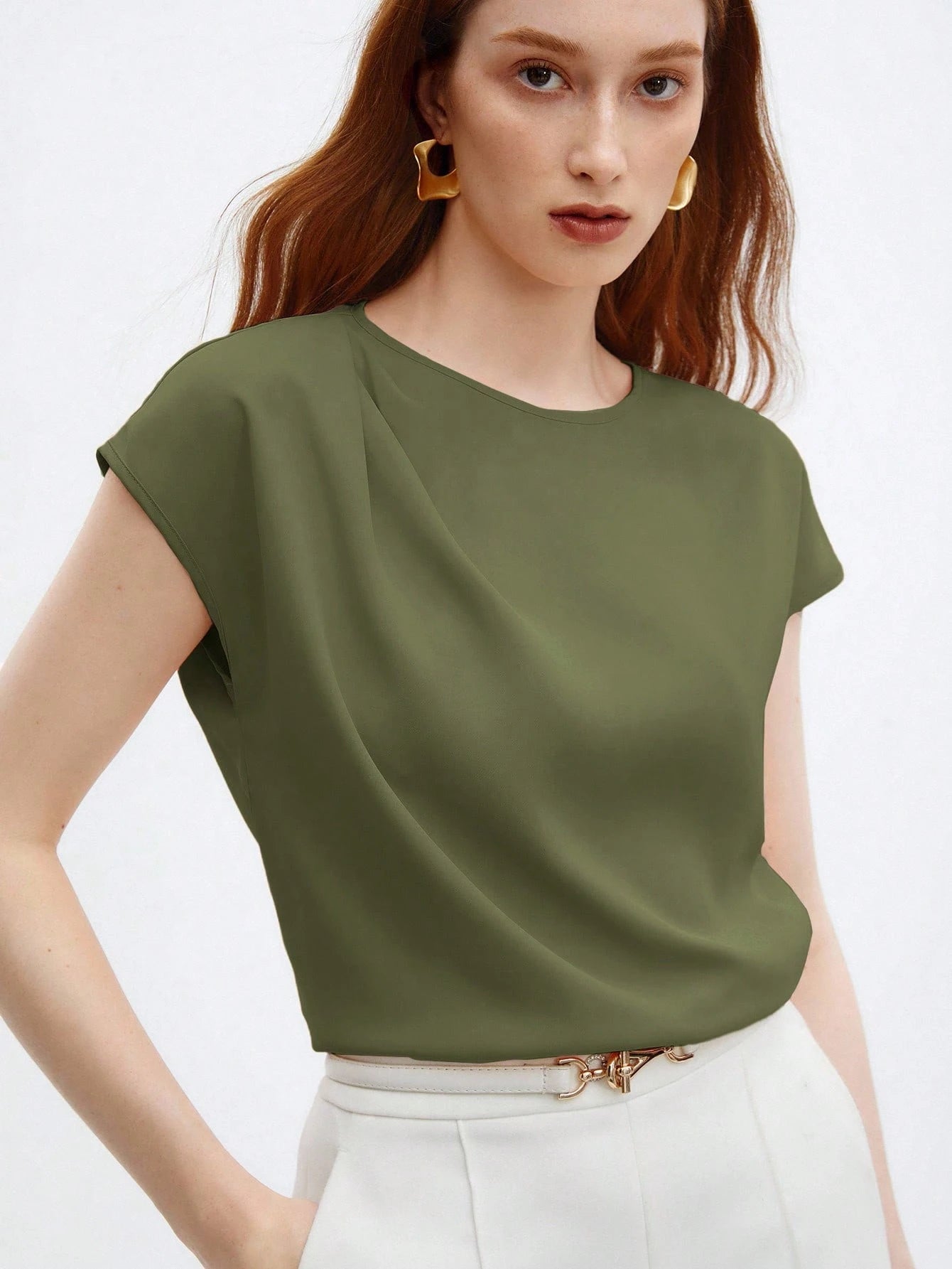 Blusa Feminina Elegante Básica Gola Redonda
