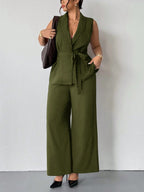 Conjunto Plus Size Alfaiataria Colete e Calça Pantalona