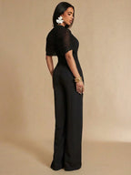 Macacão Feminino Elegante com Tule Social