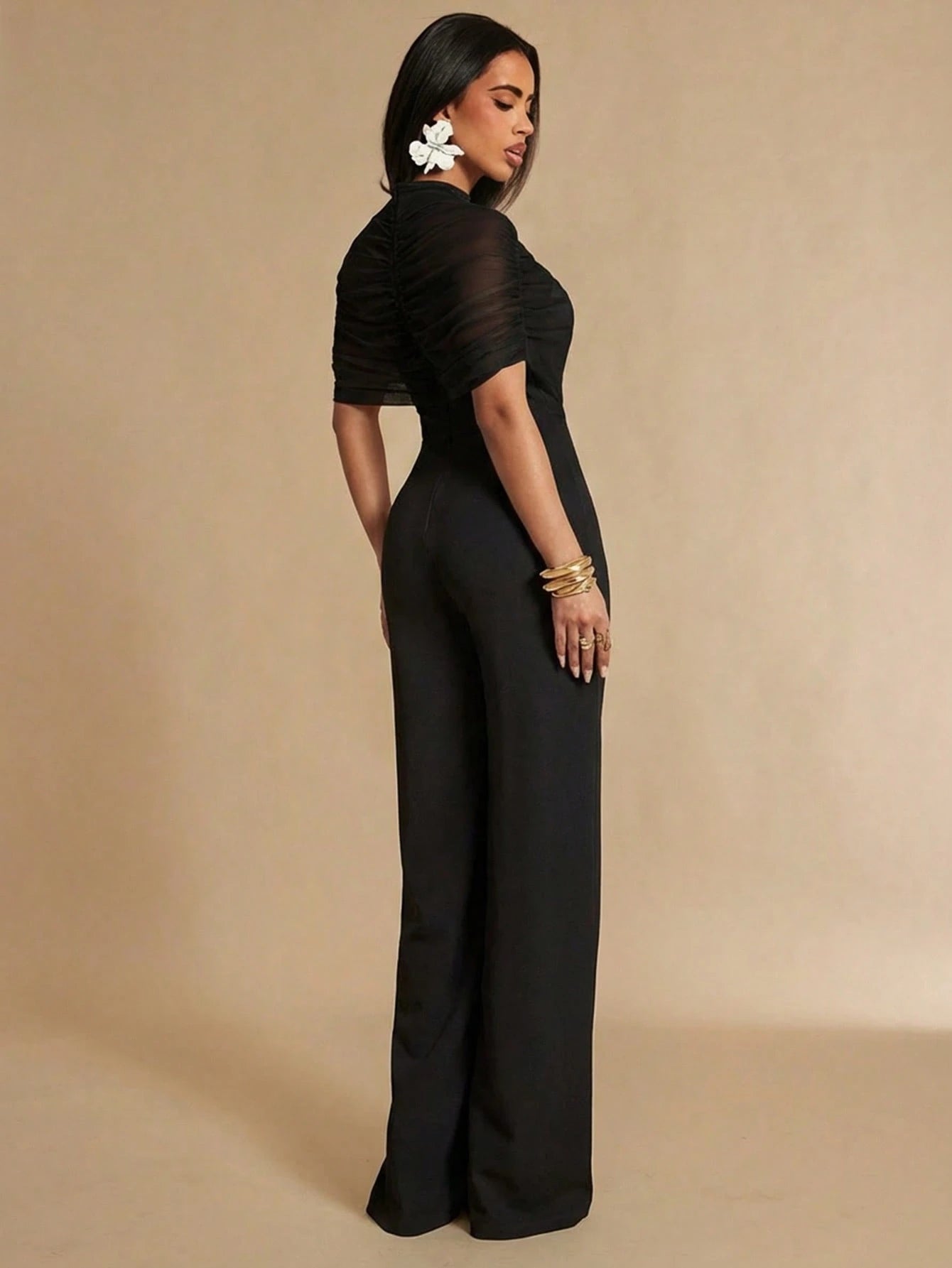 Macacão Feminino Elegante com Tule Social