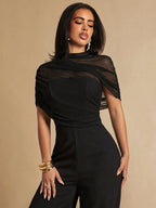 Macacão Feminino Elegante com Tule Social