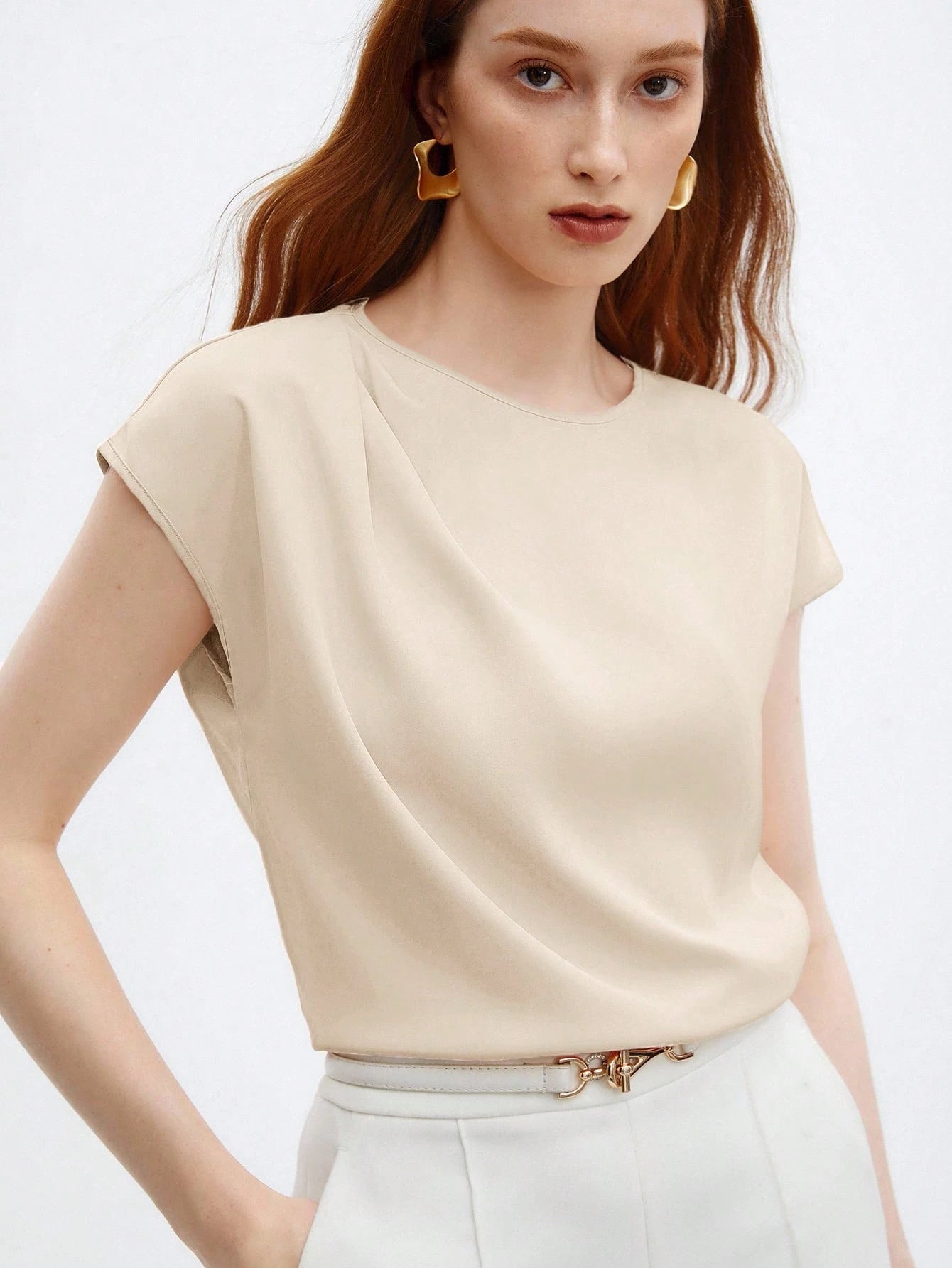 Blusa Feminina Elegante Básica Gola Redonda
