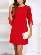 Vestido Curto Elegante com Manga Fluida