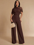 Macacão Feminino Elegante com Tule Social