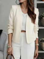 Blazer Feminino Elegante Curto Manga Longa 