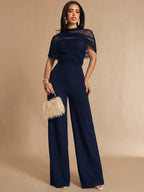 Macacão Feminino Elegante com Tule Social