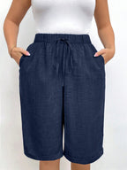 Bermuda Plus Size Feminina Confortável com Cintura Elástica