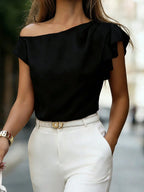 Blusa Elegante Feminina um Ombro só com Babado