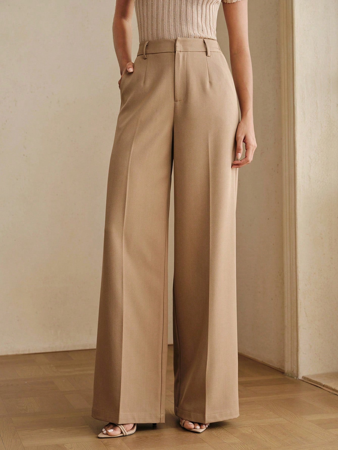 Calça Wide Leg Feminina de Linho Não Amassa