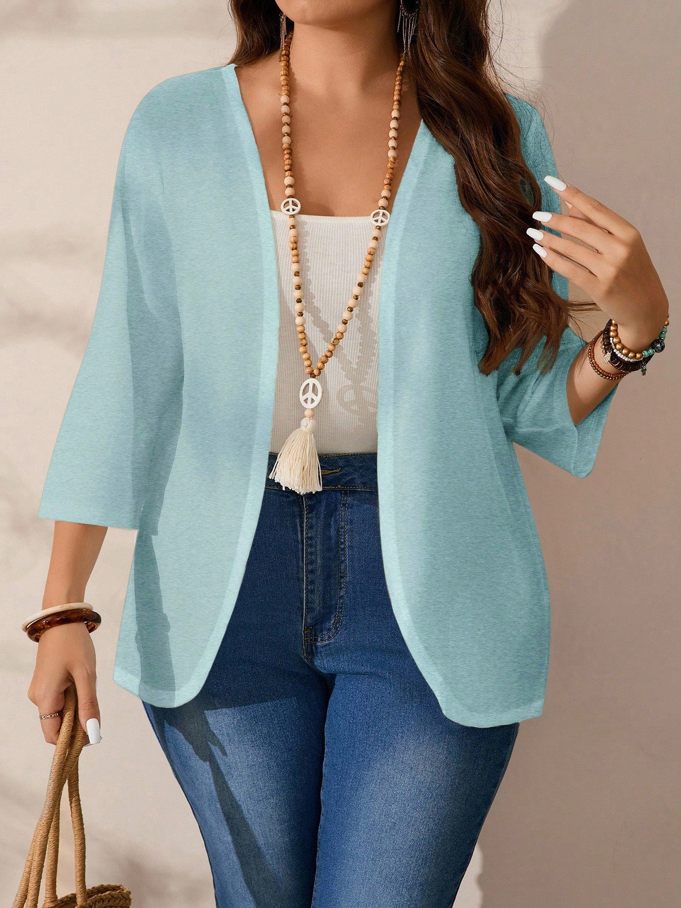 Casaco Feminino Plus Size Meia Manga Levinho