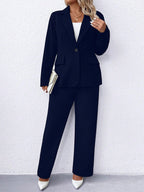 Conjunto Alfaiataria Plus Size Blazer e Calça Reta