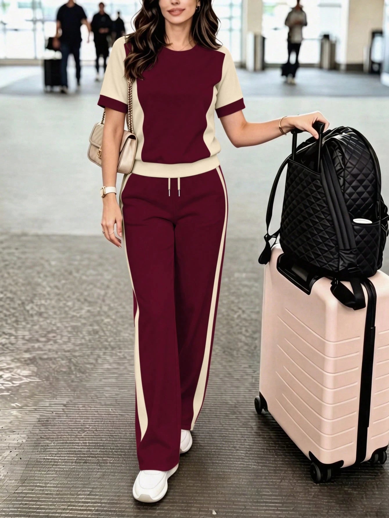 Conjunto Feminino Aerolook Blusa Manga Curta e Calça