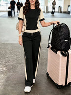 Conjunto Feminino Aerolook Blusa Manga Curta e Calça