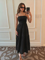 Vestido Feminino Alça Fina Longo Soltinho