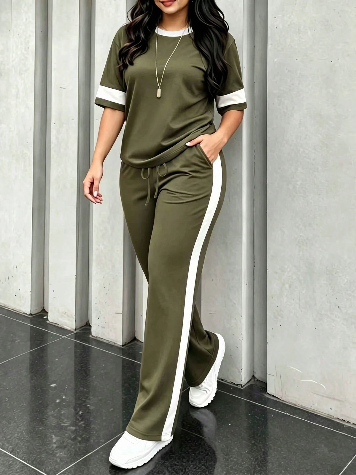 Conjunto Plus Size Blusa e Calça Aerolook de Malha