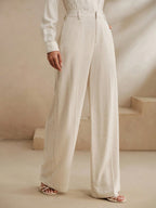 Calça Wide Leg Feminina de Linho Não Amassa