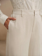 Calça Wide Leg Feminina de Linho Não Amassa