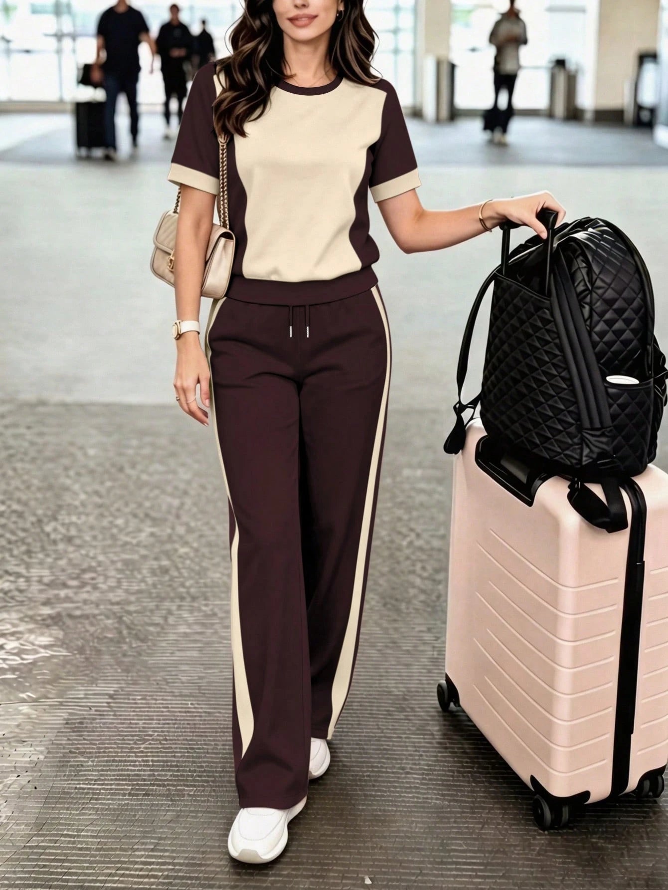 Conjunto Feminino Aerolook Blusa Manga Curta e Calça