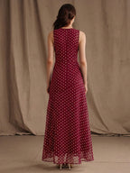 Anewsta Vestido Longo Elegante e Sexy para Mulheres, Primavera/Verão, Novo, Moda para Férias, Encontro, Casamento e Passeio, Ombro Frio, Poá, Gola Halter, Sem Mangas