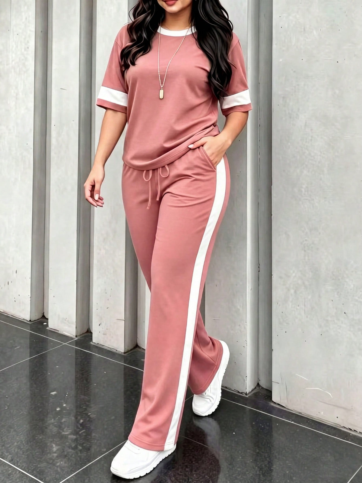 Conjunto Plus Size Blusa e Calça Aerolook de Malha