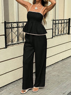 Conjunto Bata Alça Fina e Calça Feminino de Algodão
