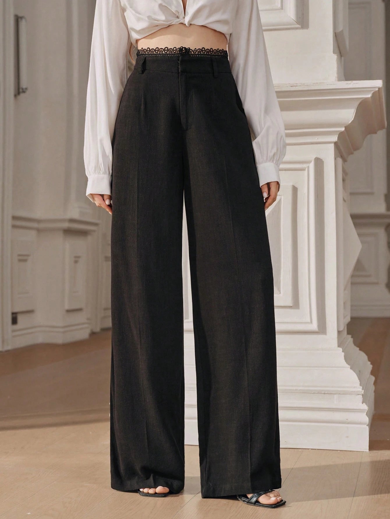 Calça Wide Leg Feminina de Linho Não Amassa