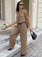 Conjunto Feminino Calça Soltinha e Colete 