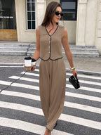 Conjunto Feminino Calça Soltinha e Colete 