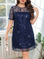 Vestido Curto Festa Plus Size Solto Túnica Bordado