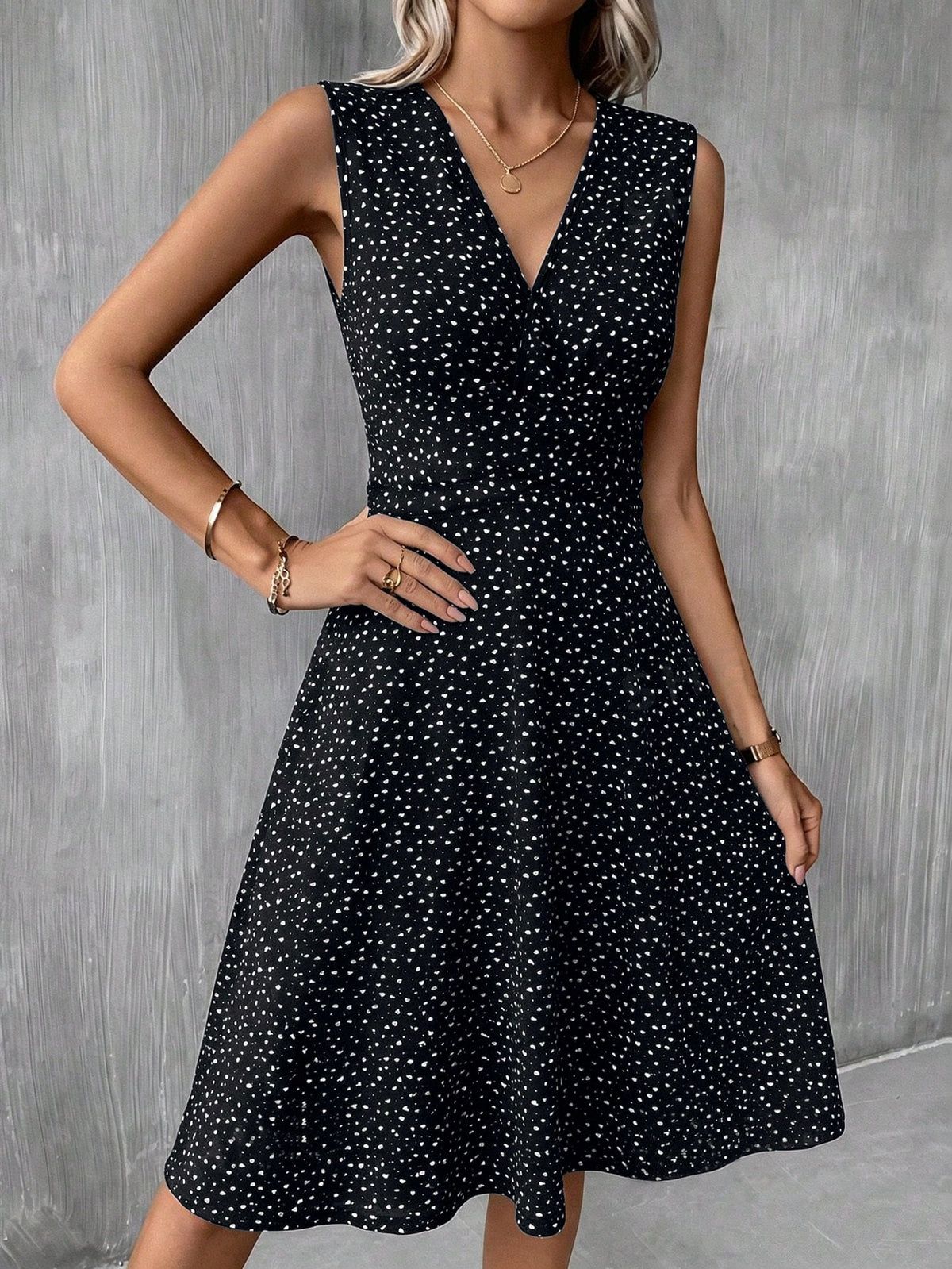 SHEIN Clasi Vestido A-Line com Estampa Floral e Detalhe Torcido, Vestido Azul, Vestidos de Verão para Mulheres