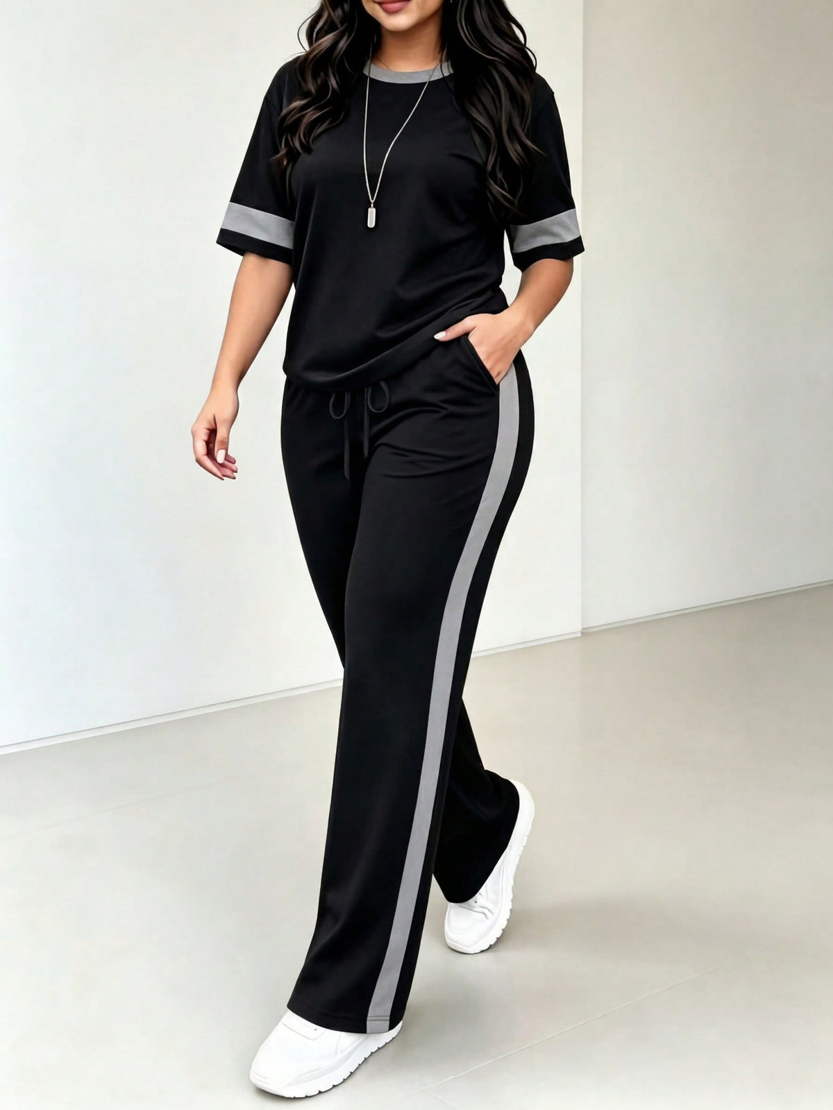 Conjunto Plus Size Blusa e Calça Aerolook de Malha