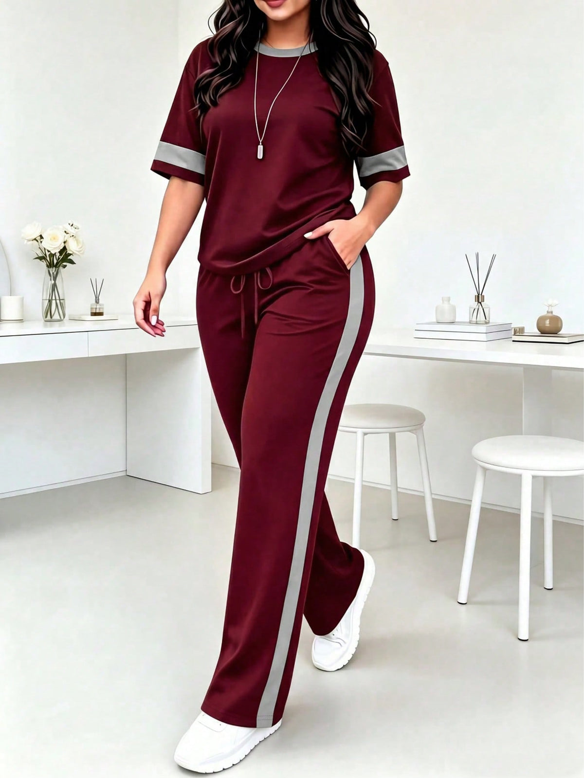 Conjunto Plus Size Blusa e Calça Aerolook de Malha