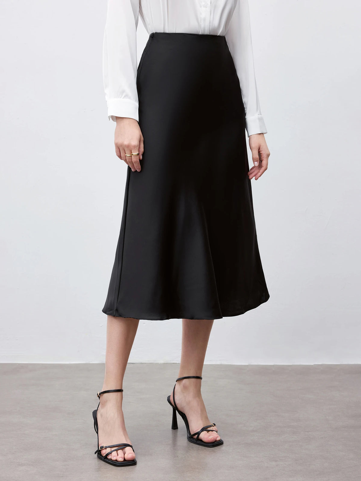 BizChic Saia Básica Evasê Feminina, Adequada para Ir ao Trabalho, Negócios, Casual, Uso no Escritório, Traje Formal Elegante para Senhoras, Outono