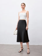 BizChic Saia Básica Evasê Feminina, Adequada para Ir ao Trabalho, Negócios, Casual, Uso no Escritório, Traje Formal Elegante para Senhoras, Outono