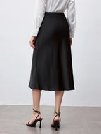 BizChic Saia Básica Evasê Feminina, Adequada para Ir ao Trabalho, Negócios, Casual, Uso no Escritório, Traje Formal Elegante para Senhoras, Outono