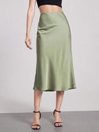 BizChic Saia Básica Evasê Feminina, Adequada para Ir ao Trabalho, Negócios, Casual, Uso no Escritório, Traje Formal Elegante para Senhoras, Outono
