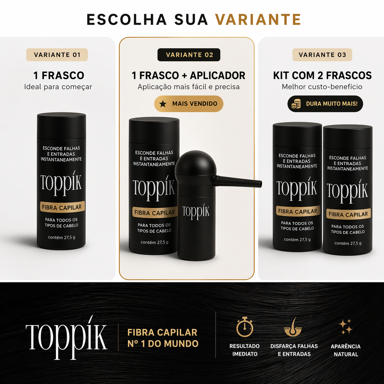 Toppik Fibra Capilar Original Disfarça Falhas e Entradas
