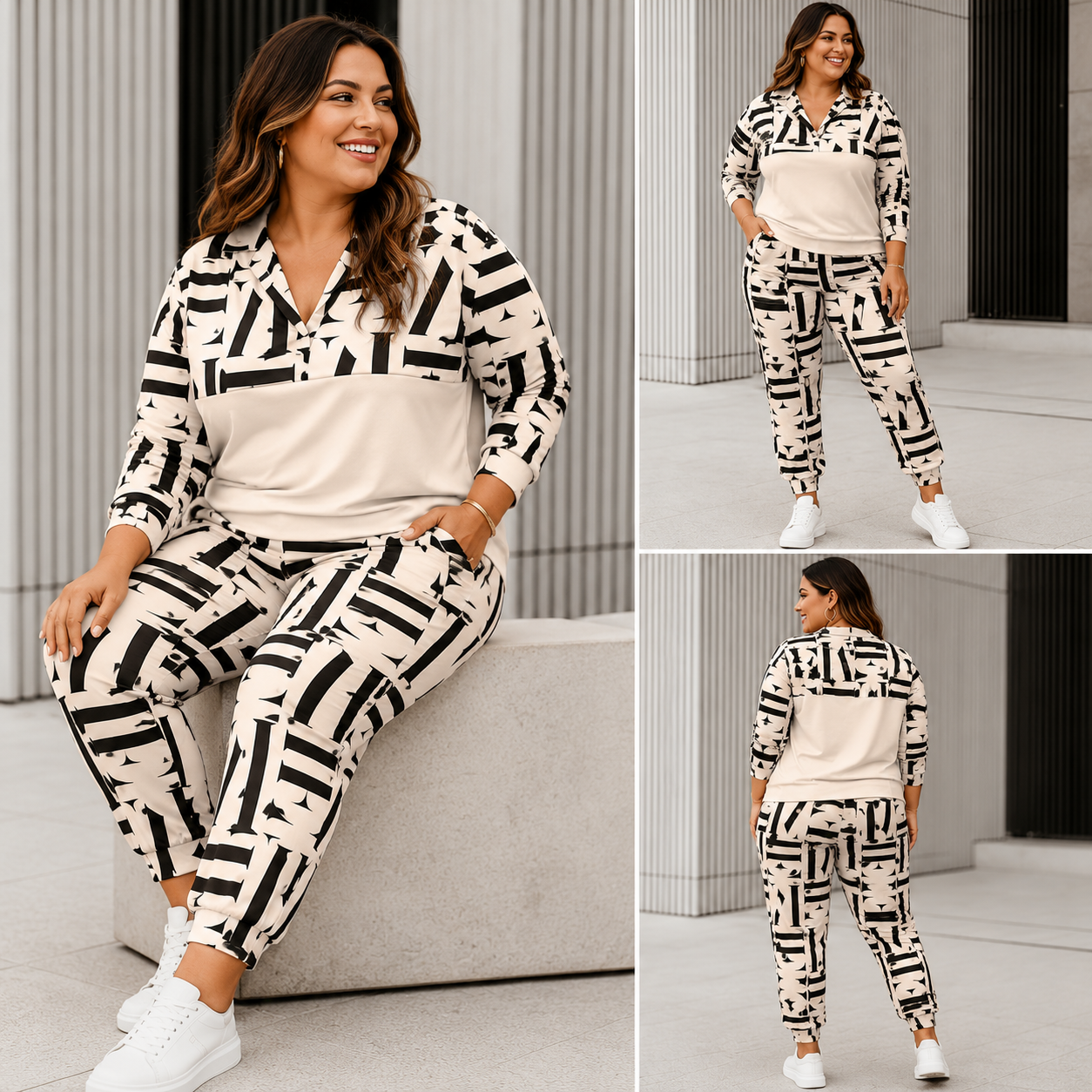 Conjunto Plus Size Feminino Estiloso Moletom e Calça Aerolook