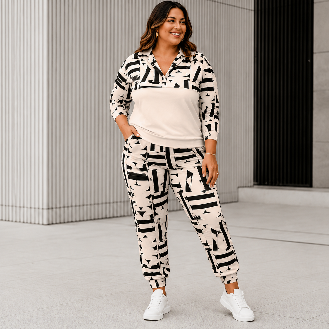 Conjunto Plus Size Feminino Estiloso Moletom e Calça Aerolook