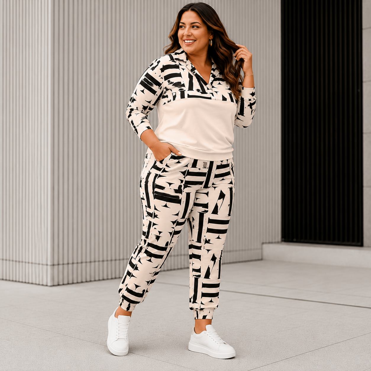 Conjunto Plus Size Feminino Estiloso Moletom e Calça Aerolook