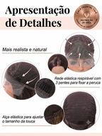 Peruca Feminina Lace Front 13x4 Long Bob Lisa 35cm Fibra Orgânica