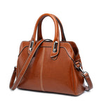 Bolsa feminina de couro genuíno alça superior ombro cruz corpo saco moda cera óleo bolsas e bolsas mensageiro tote bags